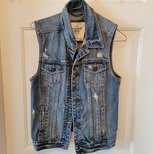 Abercrombie and Fitch distressed denim vest